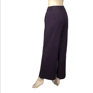 Lafayette148 New York purple mid rise straight leg pants wool blend siz